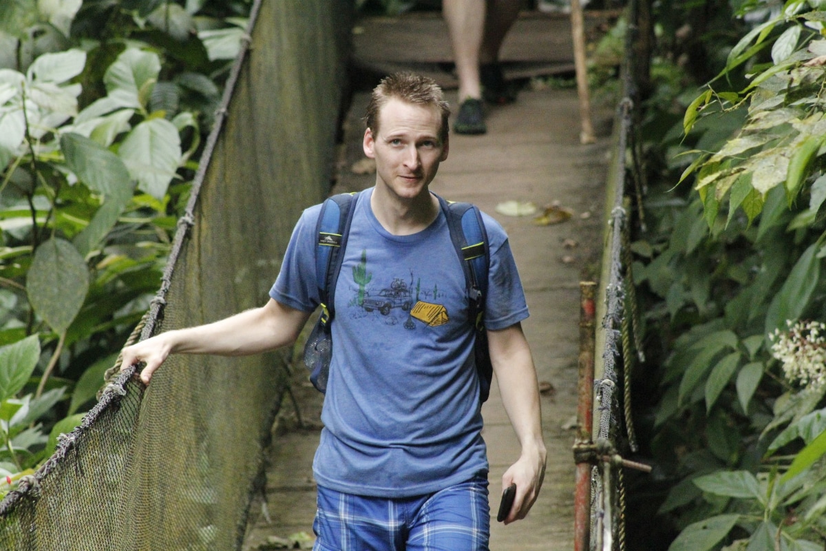 Crossing an old bridge